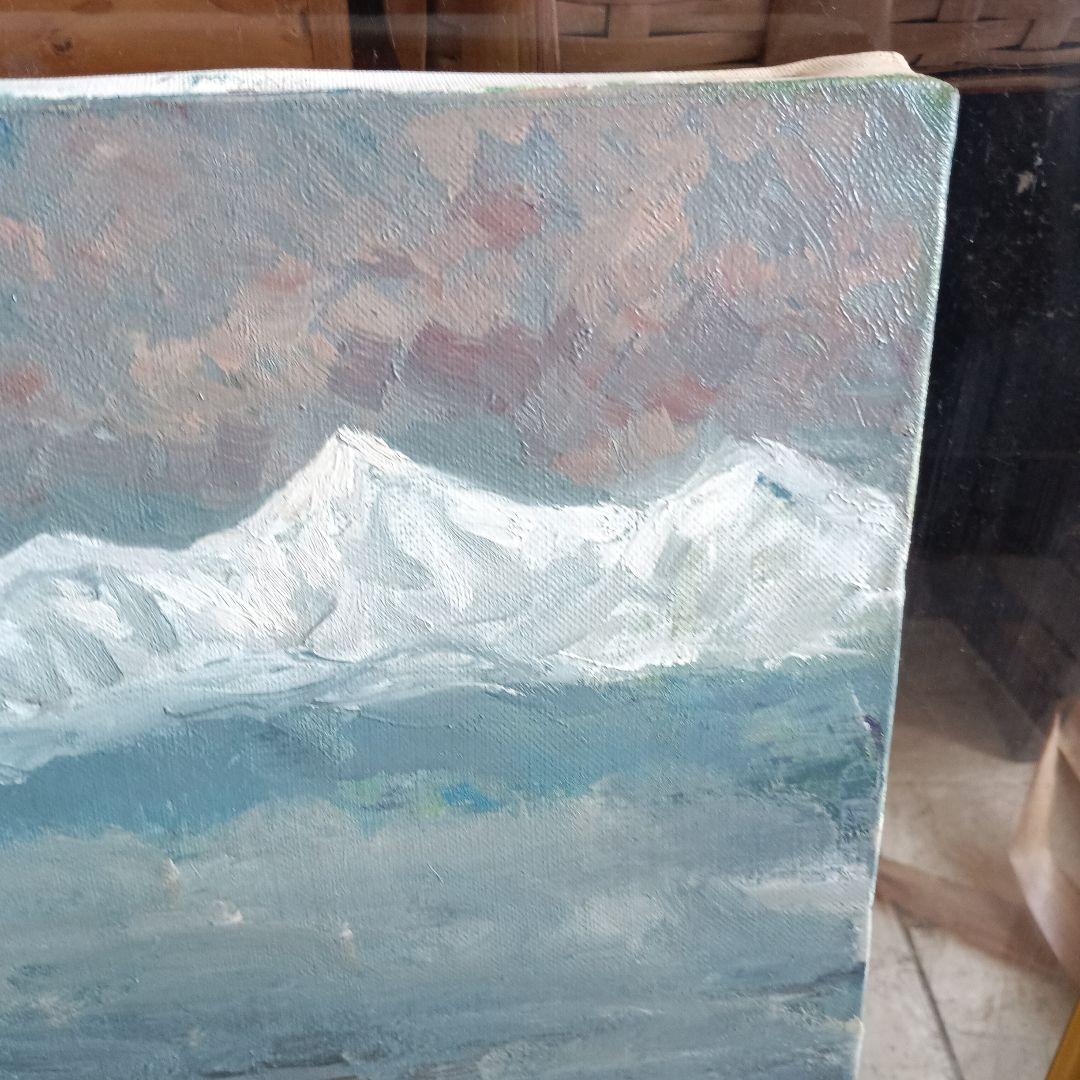 4259）松本竹敏　油絵F１５号「秋の日高連峰」独立美術協会所属