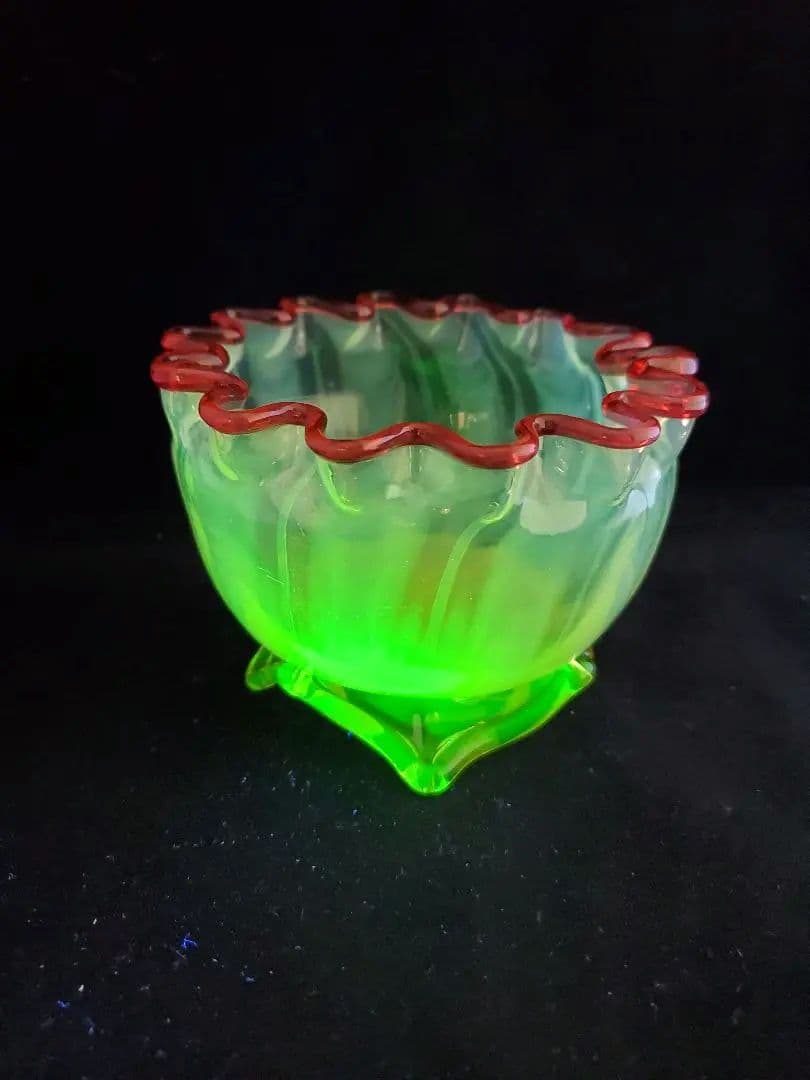 アンティーク キャンディーポット ヴァセリンガラス1880年頃 英国製