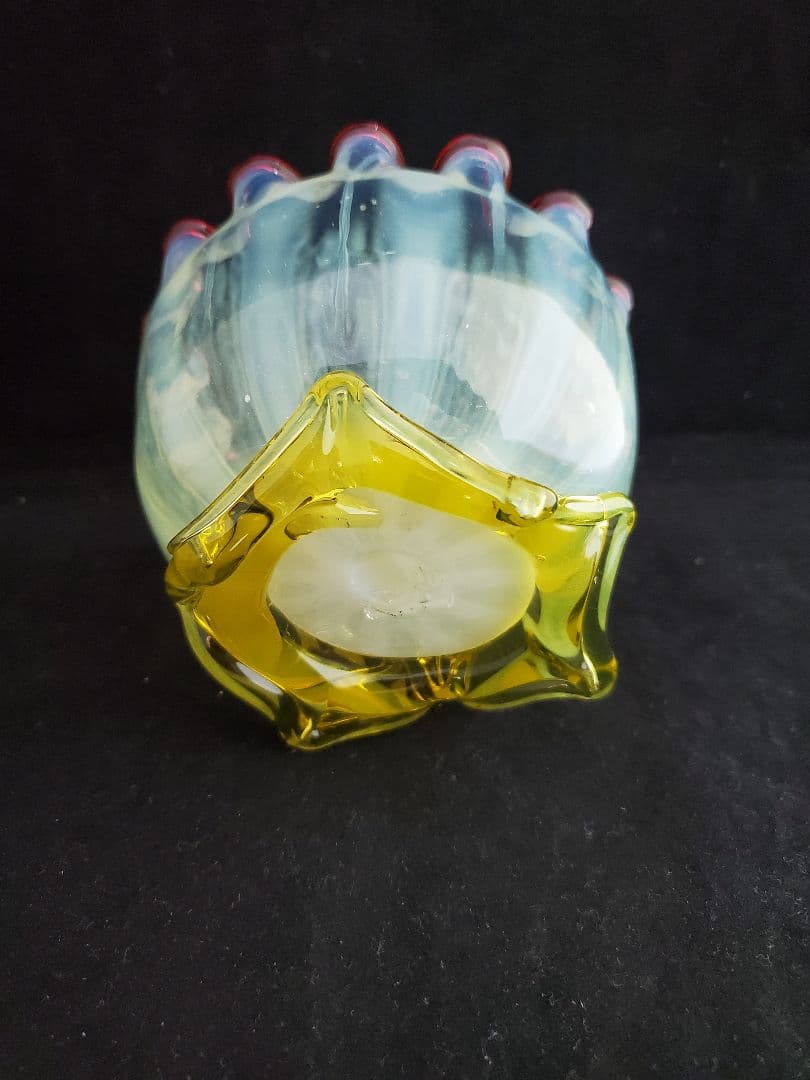 アンティーク キャンディーポット ヴァセリンガラス1880年頃 英国製