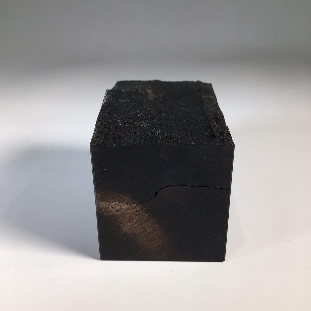 Ｎ７２９　香合　『中林星山作』『芦に雁蒔絵』『黒柿割香合』　共箱　茶道具