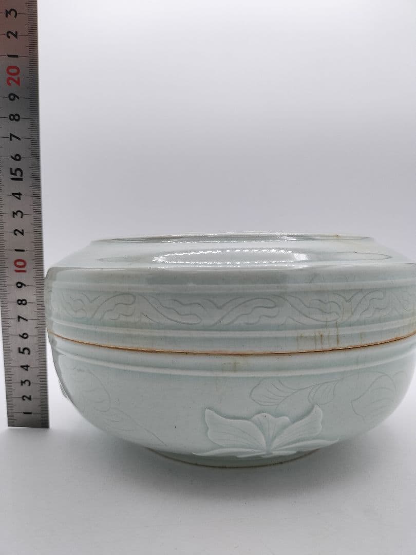 c526 喰篭 青白磁 韓国　廣州 趙小守 木箱 茶道具