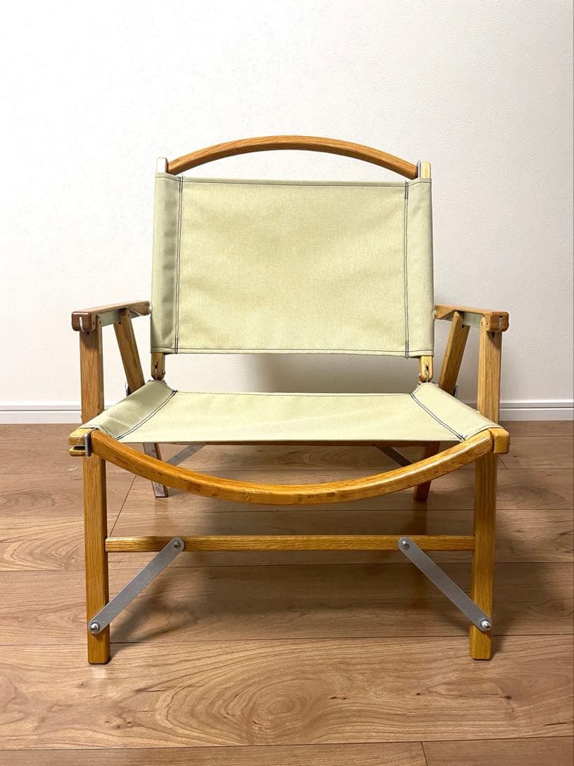 【美品】カーミットチェア　アメリカ製　艶あり　ベージュ　収納袋あり