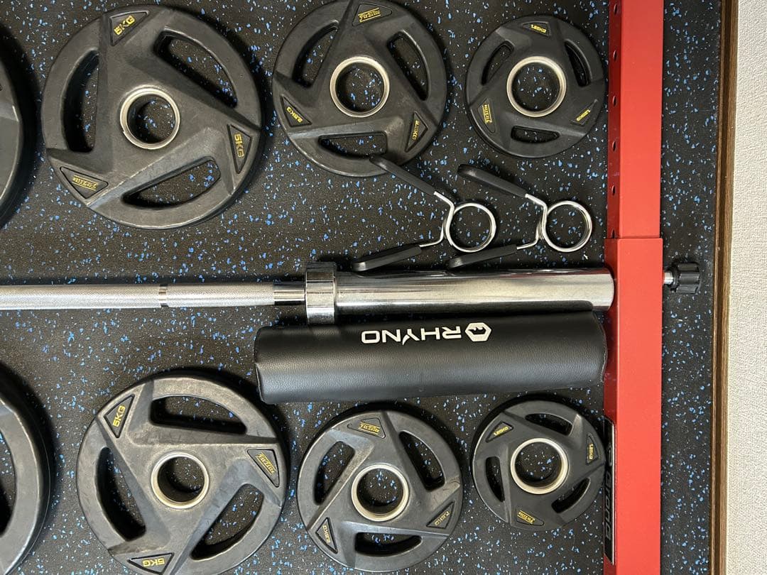 バーベルラックとプレートセット