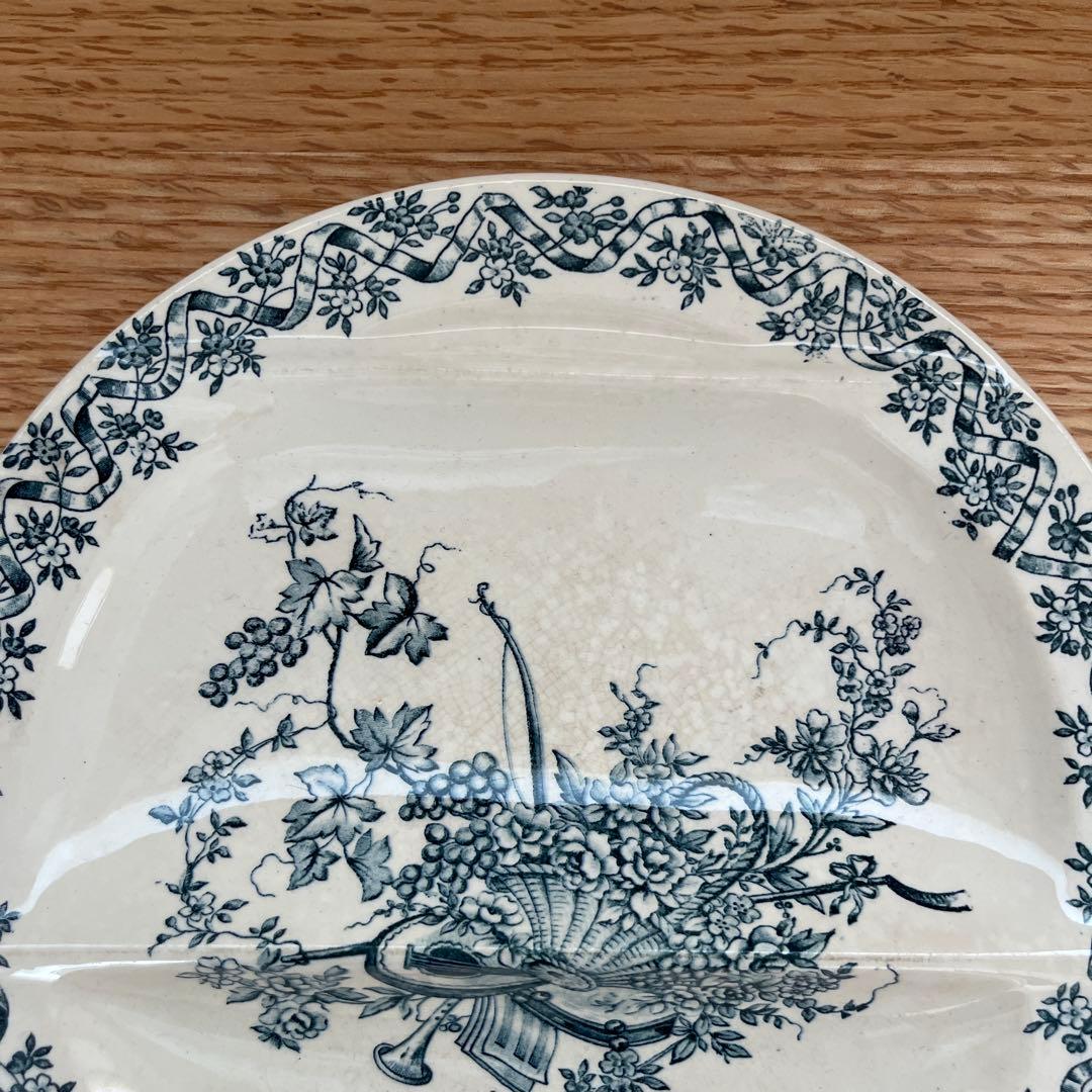 レア✨ フランスアンティーク ロンウィ セパレート プレート 楽器 花 葡萄