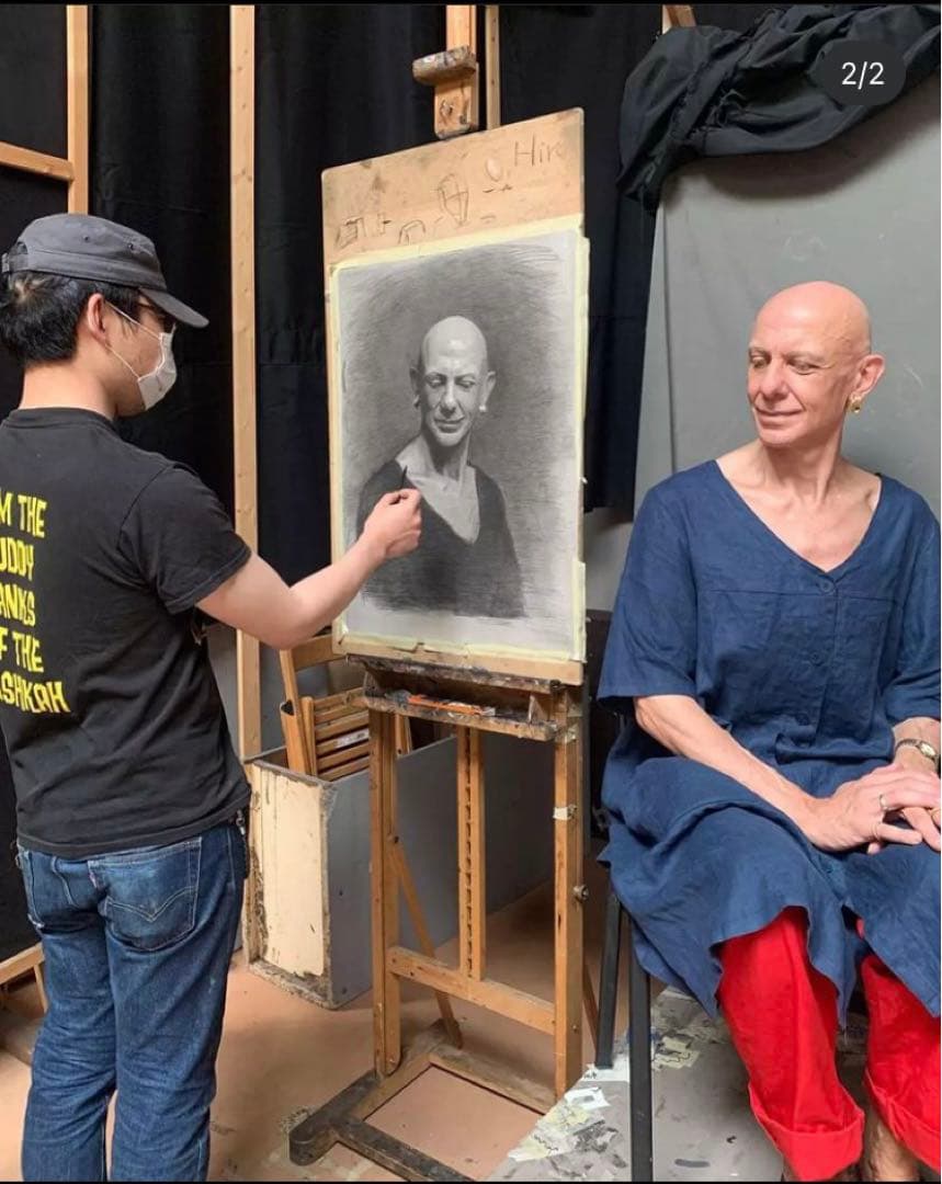 美人画 直筆 真作 デッサン　村上裕行作