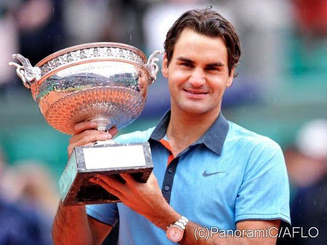 フェデラー　全仏優勝　Nike ポロシャツ M 青