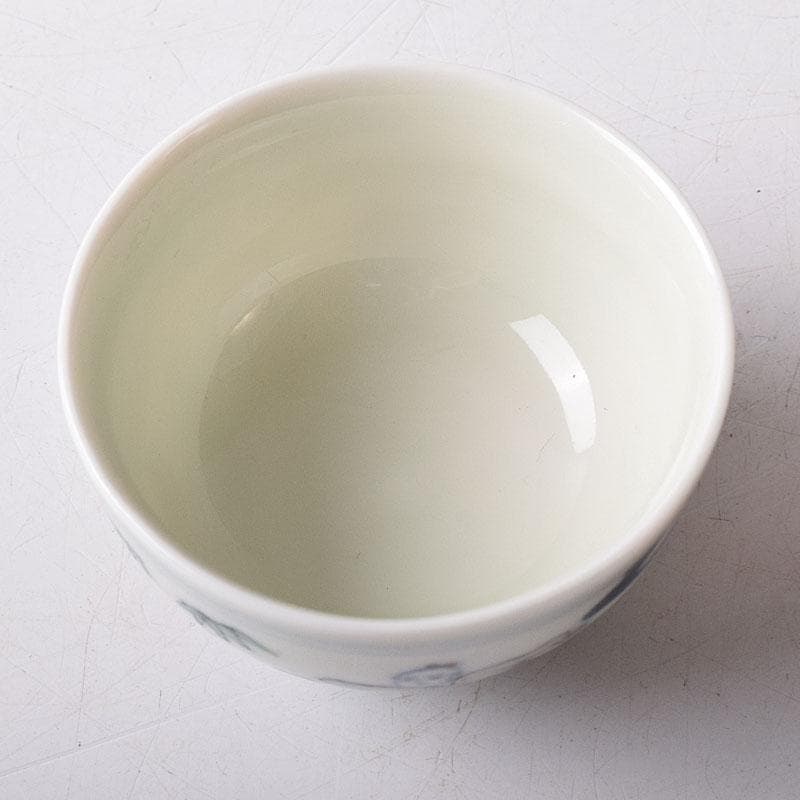 中国　大明成化年製　豆彩唐子文盃　酒盃　時代箱　C　7874