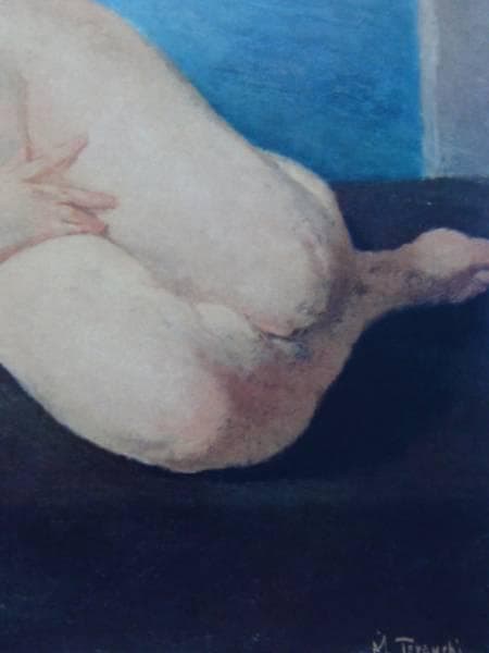 寺内萬治郎、横臥裸婦２、800部限定大判画集画、新品額装