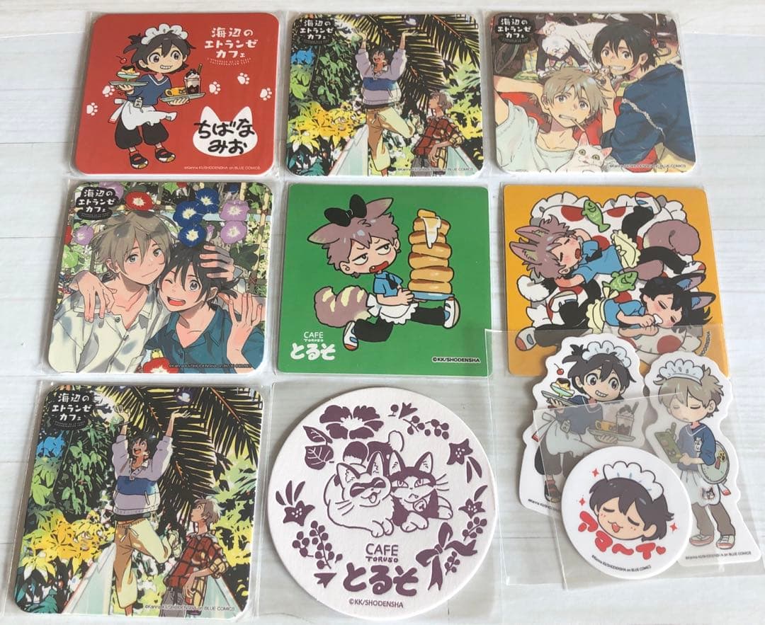 紀伊カンナ先生　海辺のエトランゼ　コースター　ステッカー