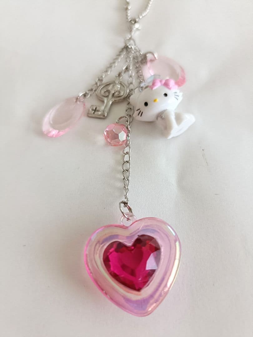 チャーミーキティ ハート付き キーチェーン