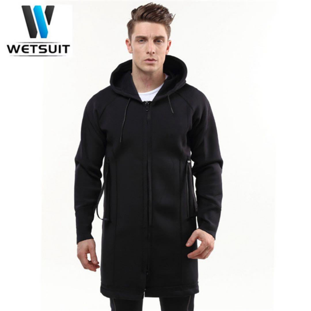 ウェットスーツ 男女兼用 3mm フード付き コート サーフィンサイズS