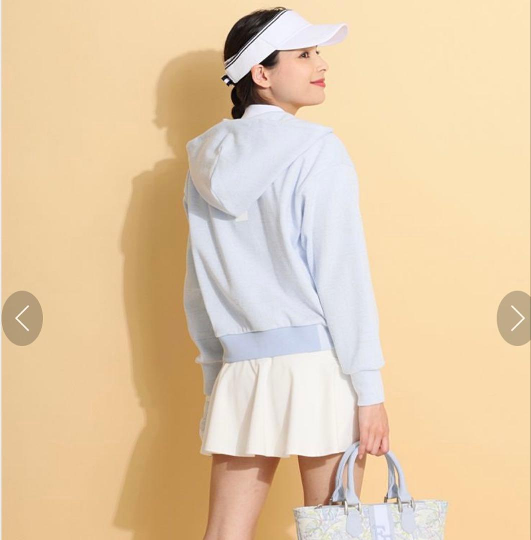 【新品タグ付き】パーリーゲイツ 総柄ロゴフルジップダンボールパーカー