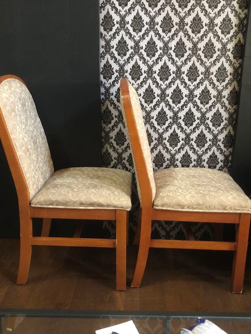 希少♦️高品質♦️ナチュラル ピーコック柄♦️ダイニングチェア♦️2脚セット♦️送料込