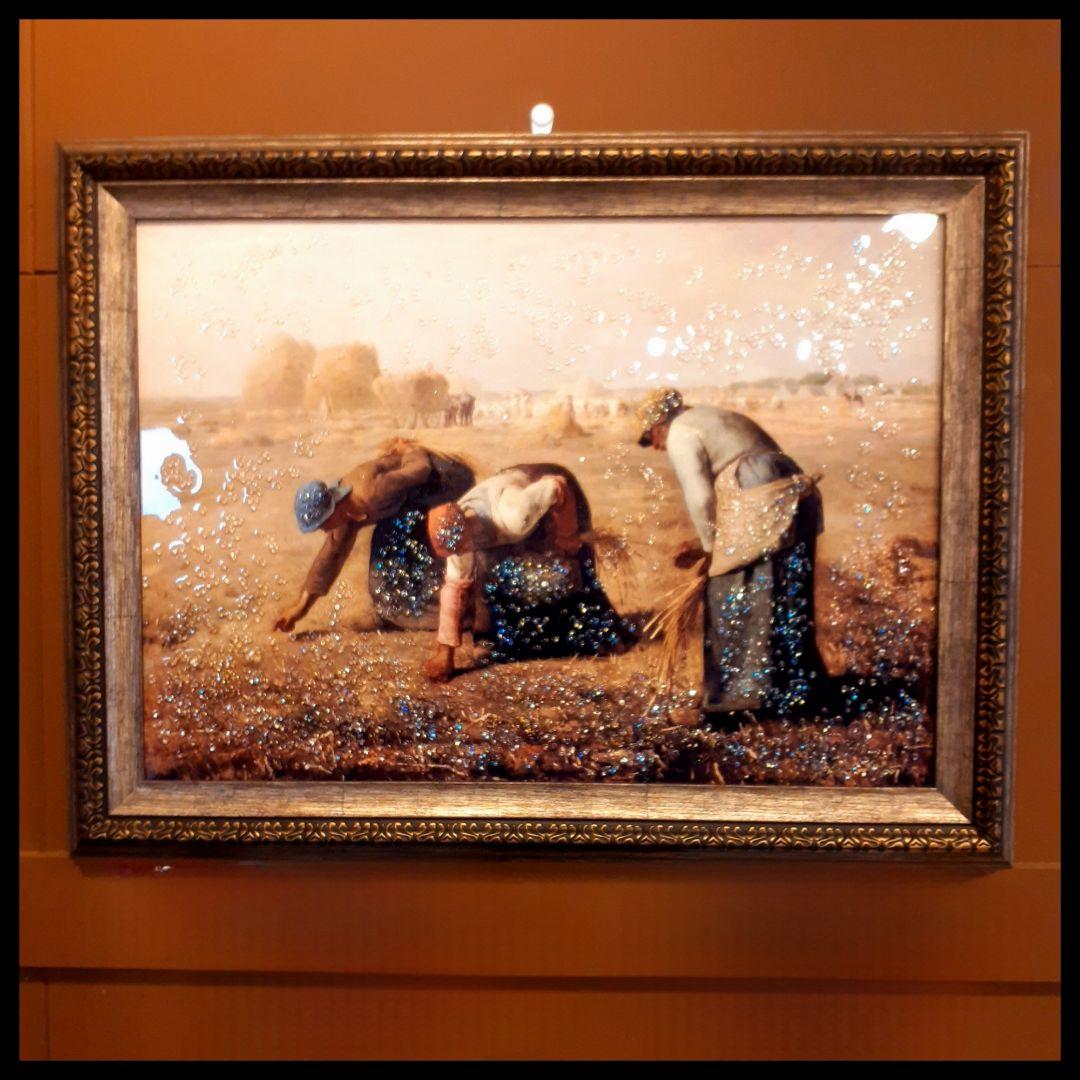 輸入雑貨　天然水晶石　フィリッポ・リッピ作『聖母子と二天使』　クリスタルアート