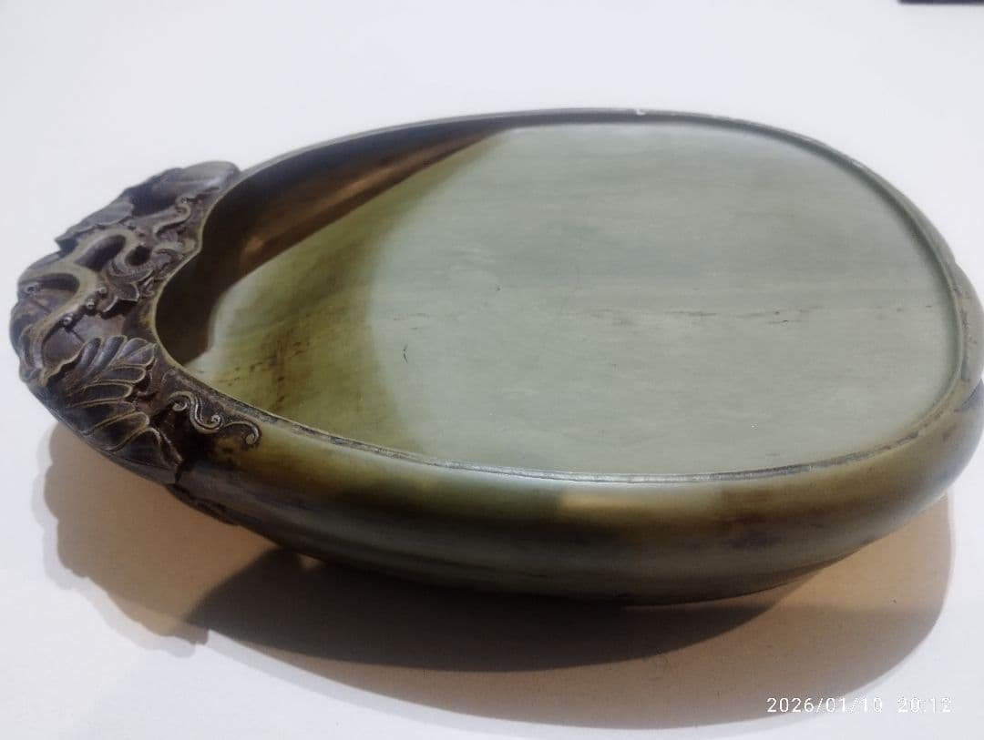 ふ中国美術　端渓硯　緑端渓　硯　書道具