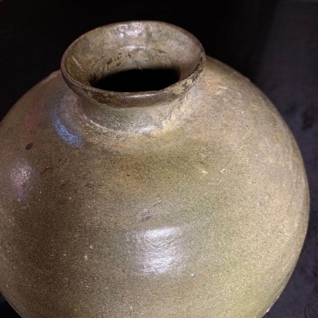 李朝　青磁器　壺　花瓶　朝鮮　韓国　骨董