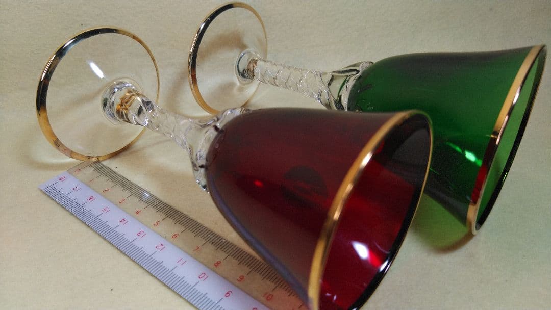 24KT純金ベネチアングラス　ワイングラス？2個セット