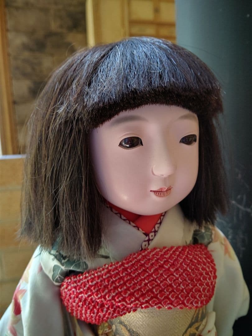 市松人形 銘はありませんが光龍斎です 昭和初期 大正の手描友禅 髪張り替え済み