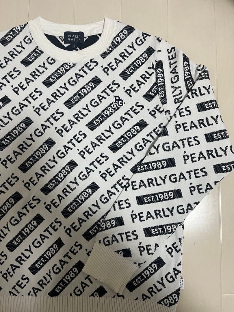 ⭐︎お値下げ⭐︎即完売モデル！パーリーゲイツ 総柄ロゴ セーター サイズ4