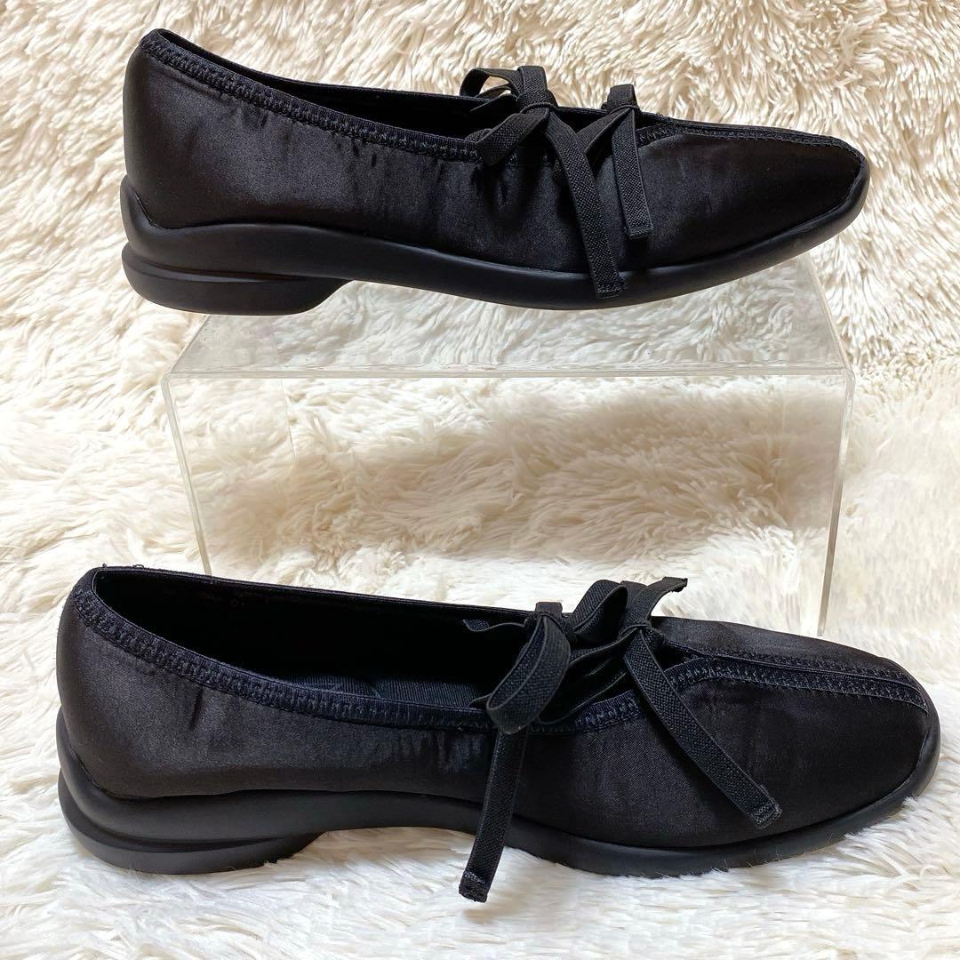 人気完売品✨ルタロン　Lダブルリボンバレリーナ　黒　24.5cm 2024SS