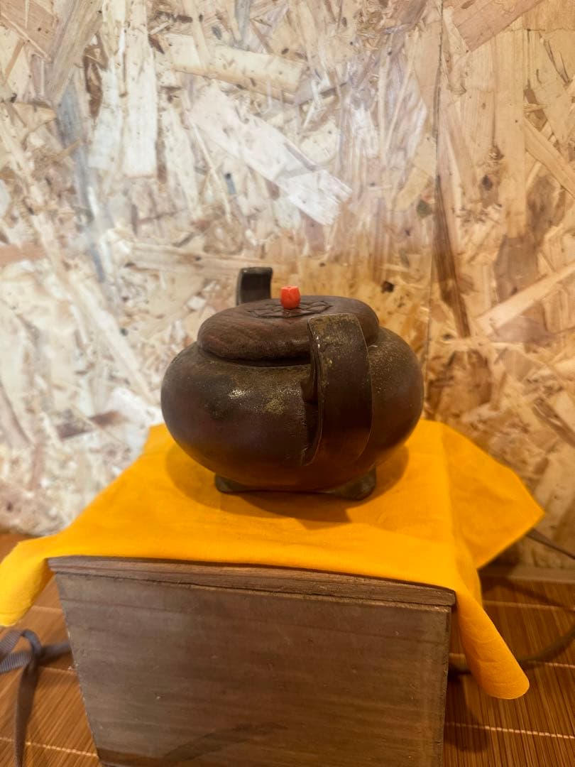 祖父の古備前焼香炉　備前香山印　 煎茶道具　古箱あり