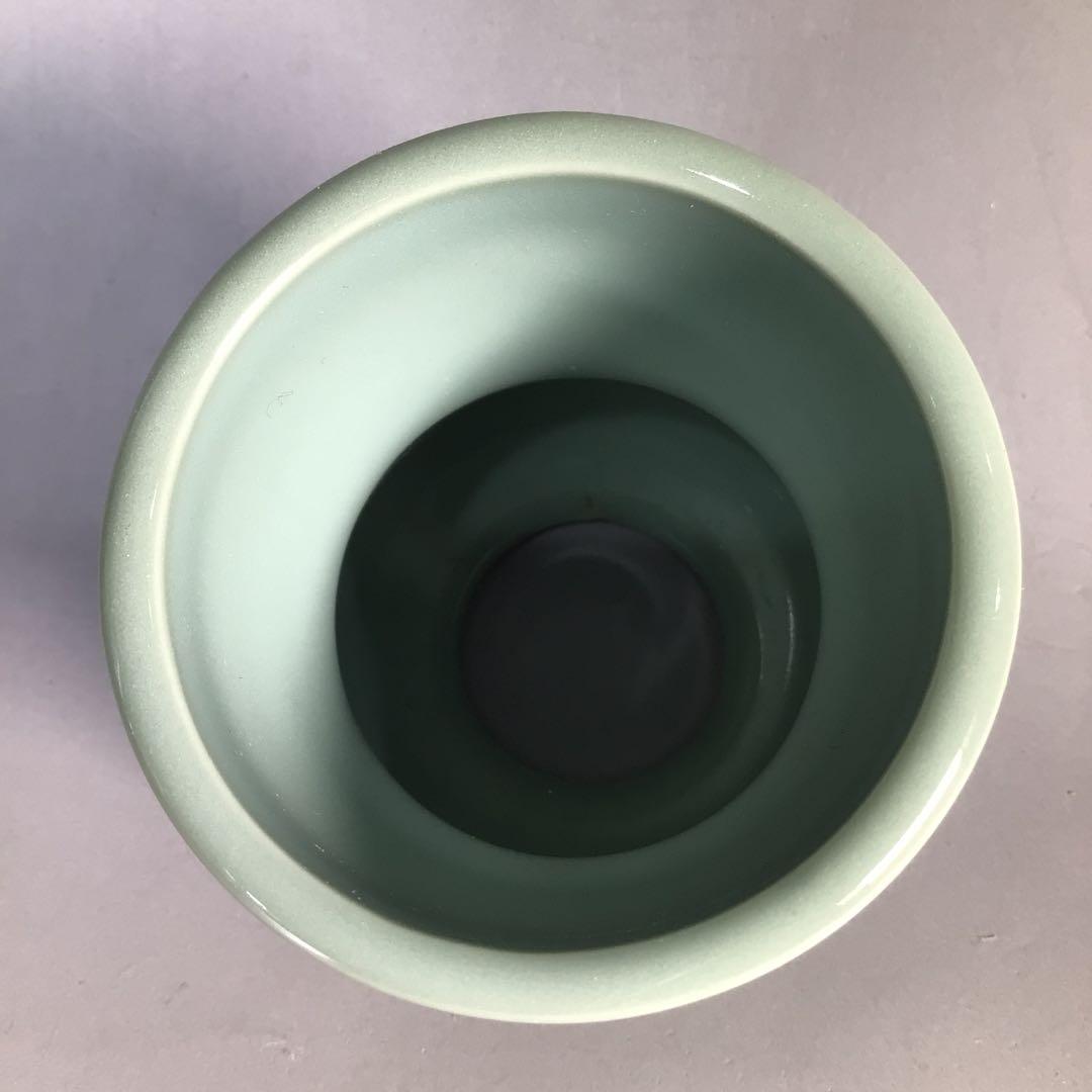 Ｍ５６６　皆具　『京焼』『平安静山造』『桐文』『青磁皆具』　共箱　茶道具