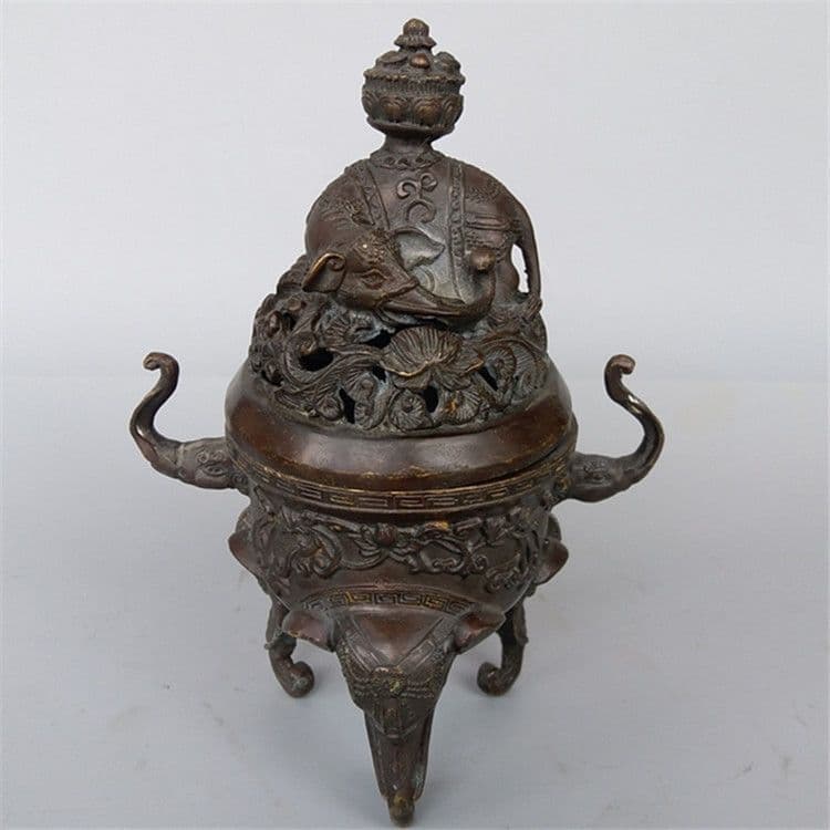 銅器 香炉 吉祥象薫香炉 仏堂香具茶台 置物 装飾品 工芸品