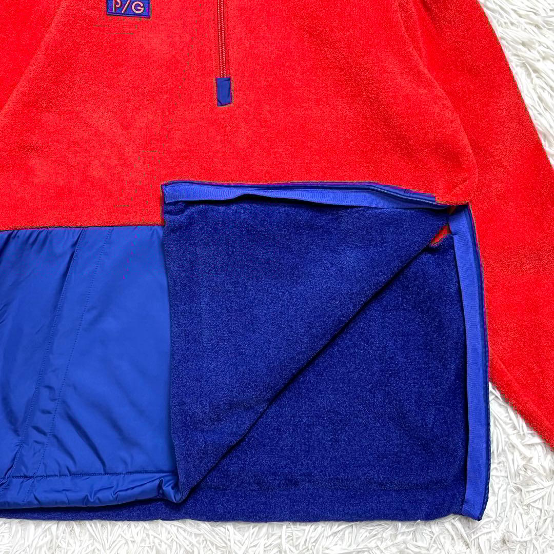 美品✨パーリーゲイツ フリース ナイロンパーカー M ハーフジップ バイカラー