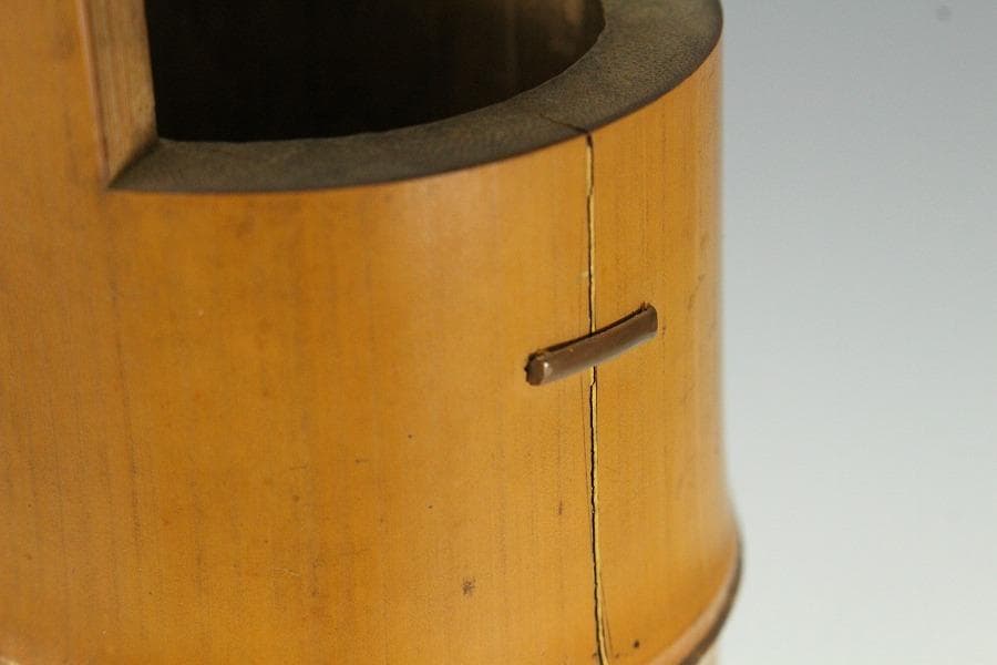 茶道具 竹花生 書付 時代物(K-XA872)