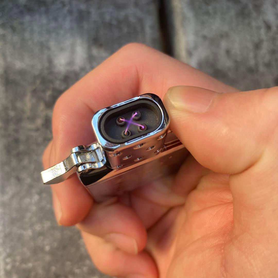 【ZIPPO】ZIPPOライター 777 貝仕様 両面加工 交換電気ユニット