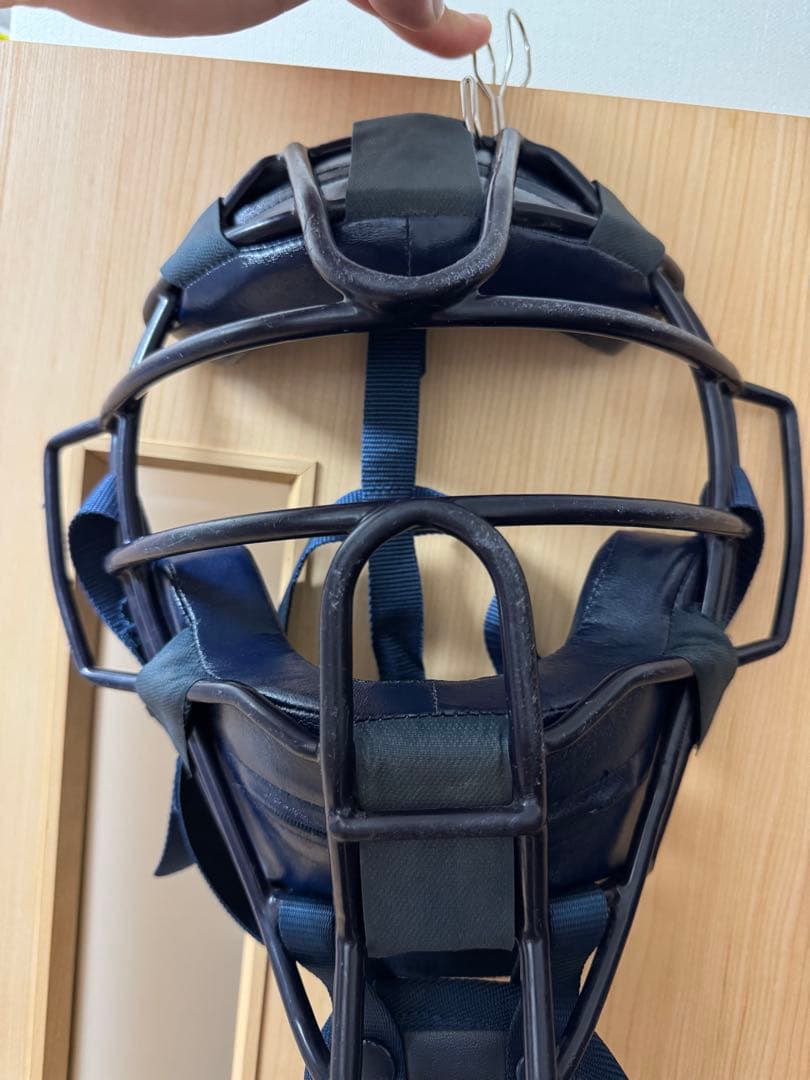 ネイビー キャッチャーマスク レザー製 ミズノプロ　硬式用　キャッチャーマスク