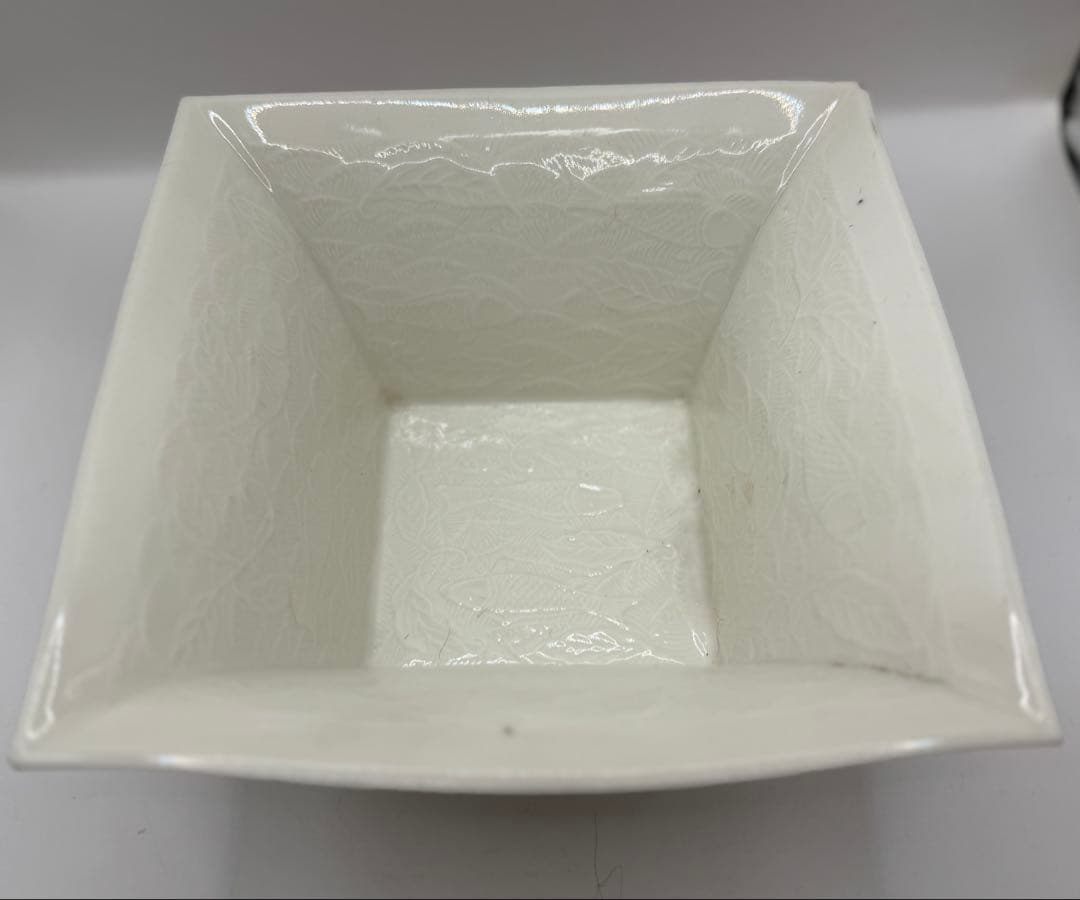 時代　白磁　魚紋角鉢　送料込み260120