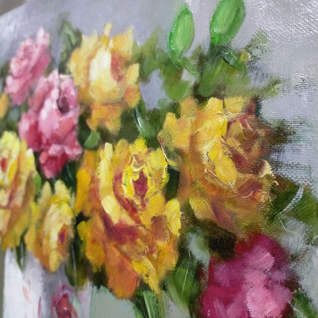 油絵　バラ　中山扇