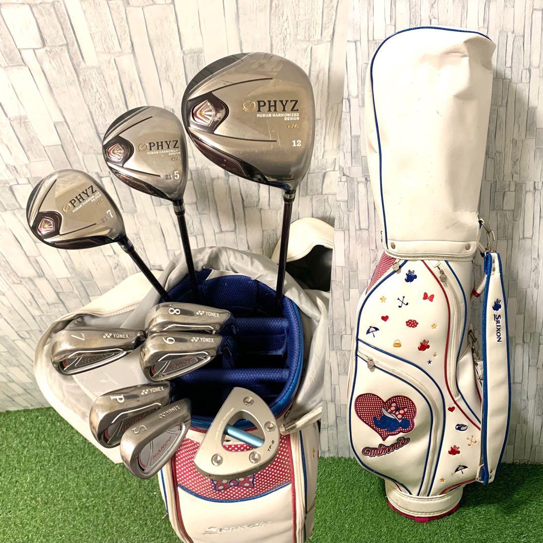 希少ミニー＆SRIXONバッグ付 ブリヂストン PHYZ レディースゴルフセット