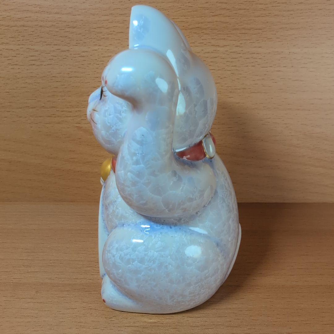 陶あん　陶葊　招き猫　金色の鈴付き　花結晶　京焼　清水焼　箱付き