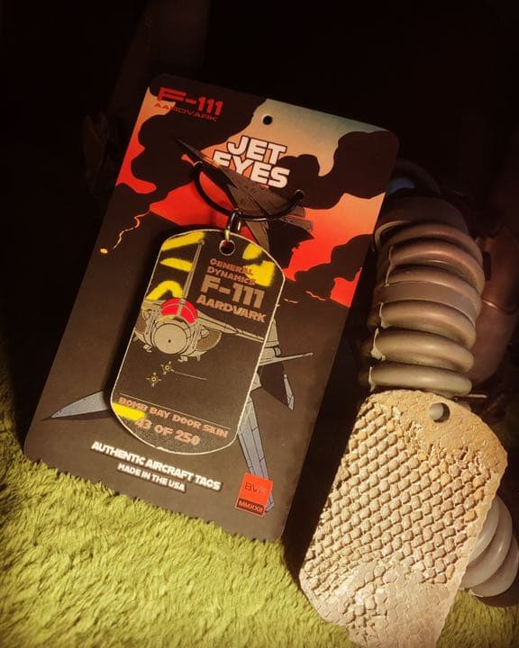 米軍 戦闘機 爆撃機 F-111 アードバーク タグ キーホルダー 2枚セット
