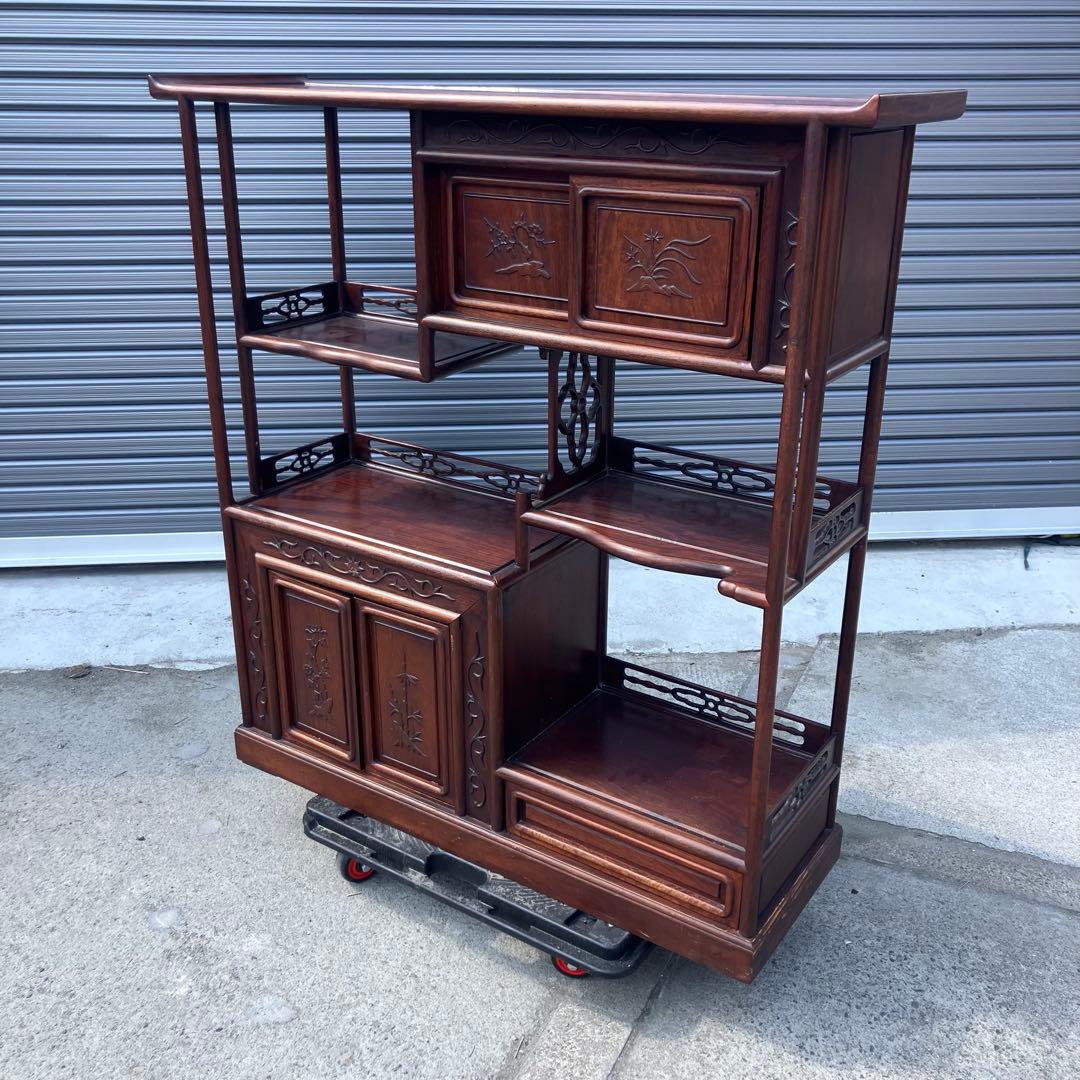 唐木家具 銘木 茶箪笥 飾り棚 中国茶棚 サイドボード ビンテージ ヴィンテージ