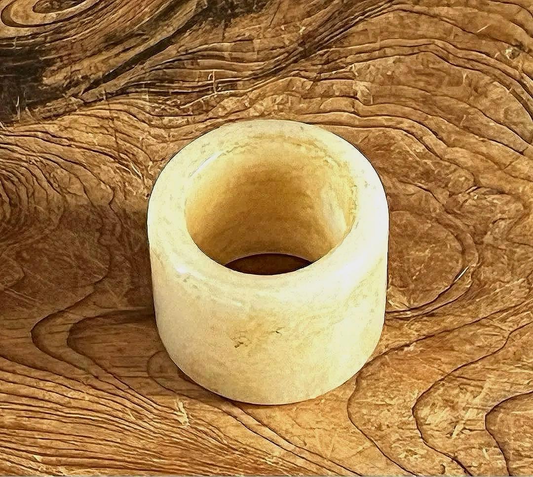 中国美術 清朝時代 古和田玉彫り 素紋板指