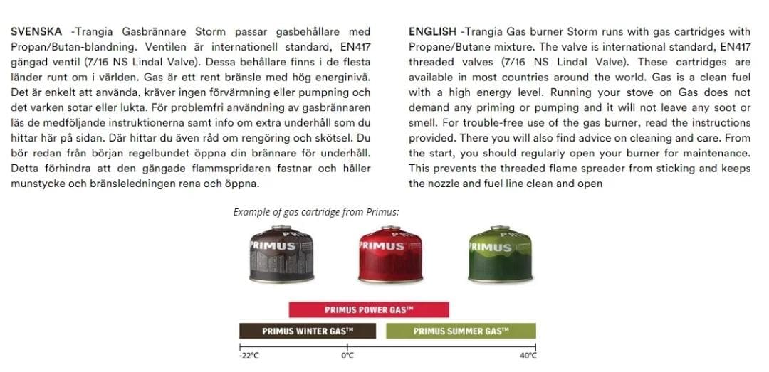 トランギア ガスバーナー 純正品 Trangia Gas Burner