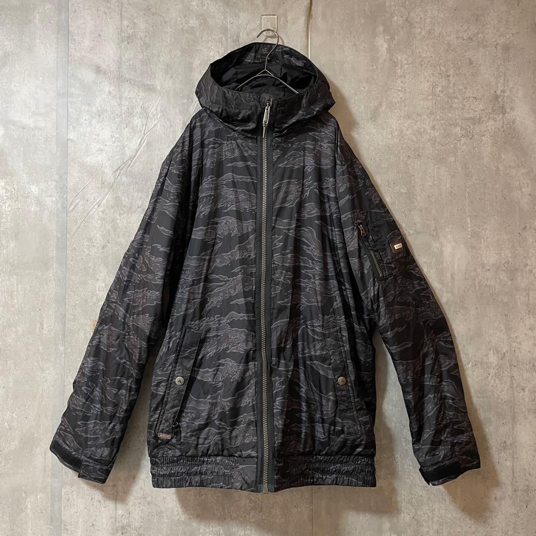 Burtonバートンスキーウェアスノーボードジャケットパーカー黒ブラック迷彩希少