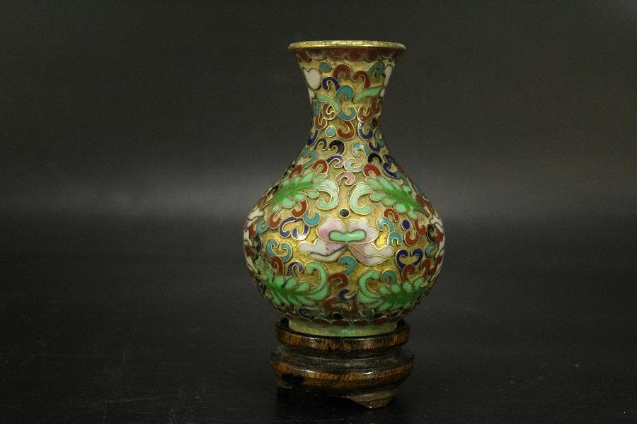 中国美術 七宝 小瓶 壷 高7.7cm(LC536)