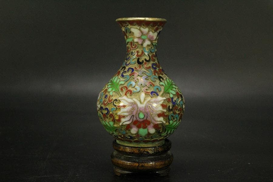 中国美術 七宝 小瓶 壷 高7.7cm(LC536)