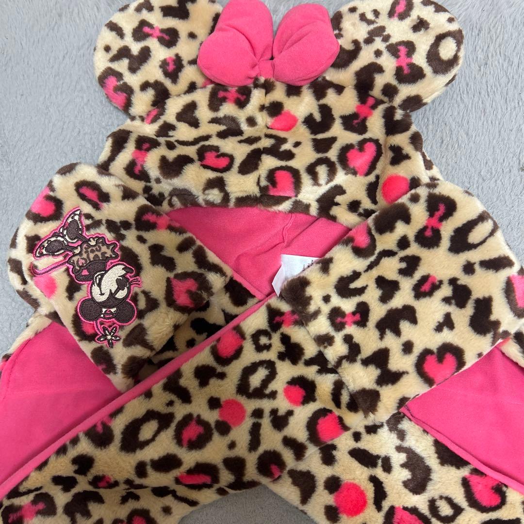 ミニーマウス ヒョウ柄キャップ フリーサイズ
