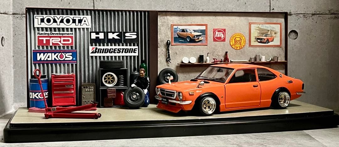 国産名車 1/24 スプリンター トレノ カスタム ガレージ ジオラマ 旧車