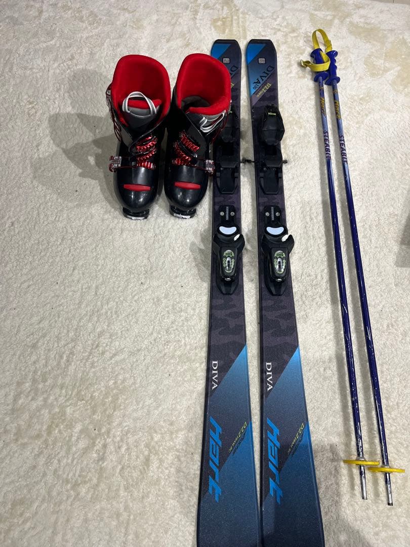 スキー板130cmストック 110cmブーツ 23.5〜24.0cmセット