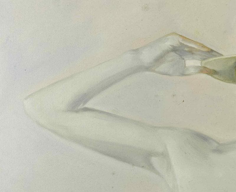 高塚省吾　油彩　肉筆『何処へ』表サイン　裏サイン　P8号　額無　b881