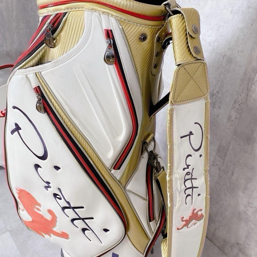 W898 Piretti ピレッティ キャディバッグ ホワイト ゴールド