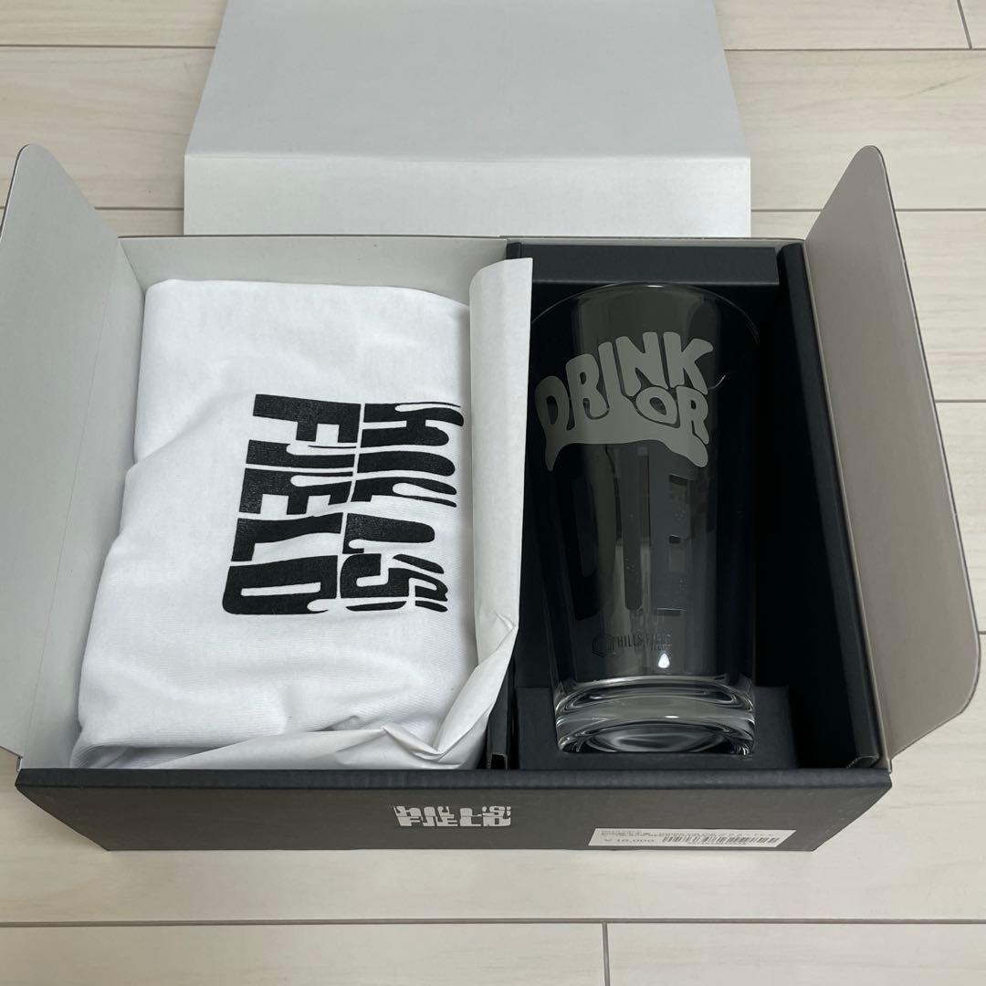 【ヒルズフィールド】DRINK OR DIE グラス + Tシャツ Mサイズ