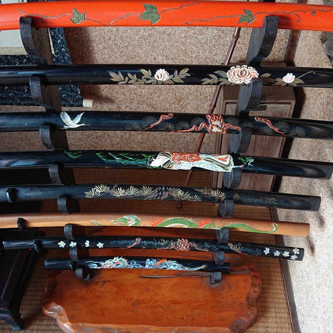 手彫り 手書き 刀のさや ８本セット