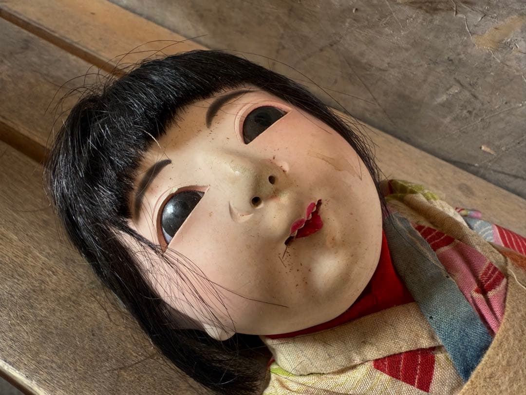 【O-2053】日本人形 市松人形 女の子 昭和レトロ 呪物